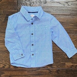 Cat & Jack Blue Patterned Button-Down Shirt